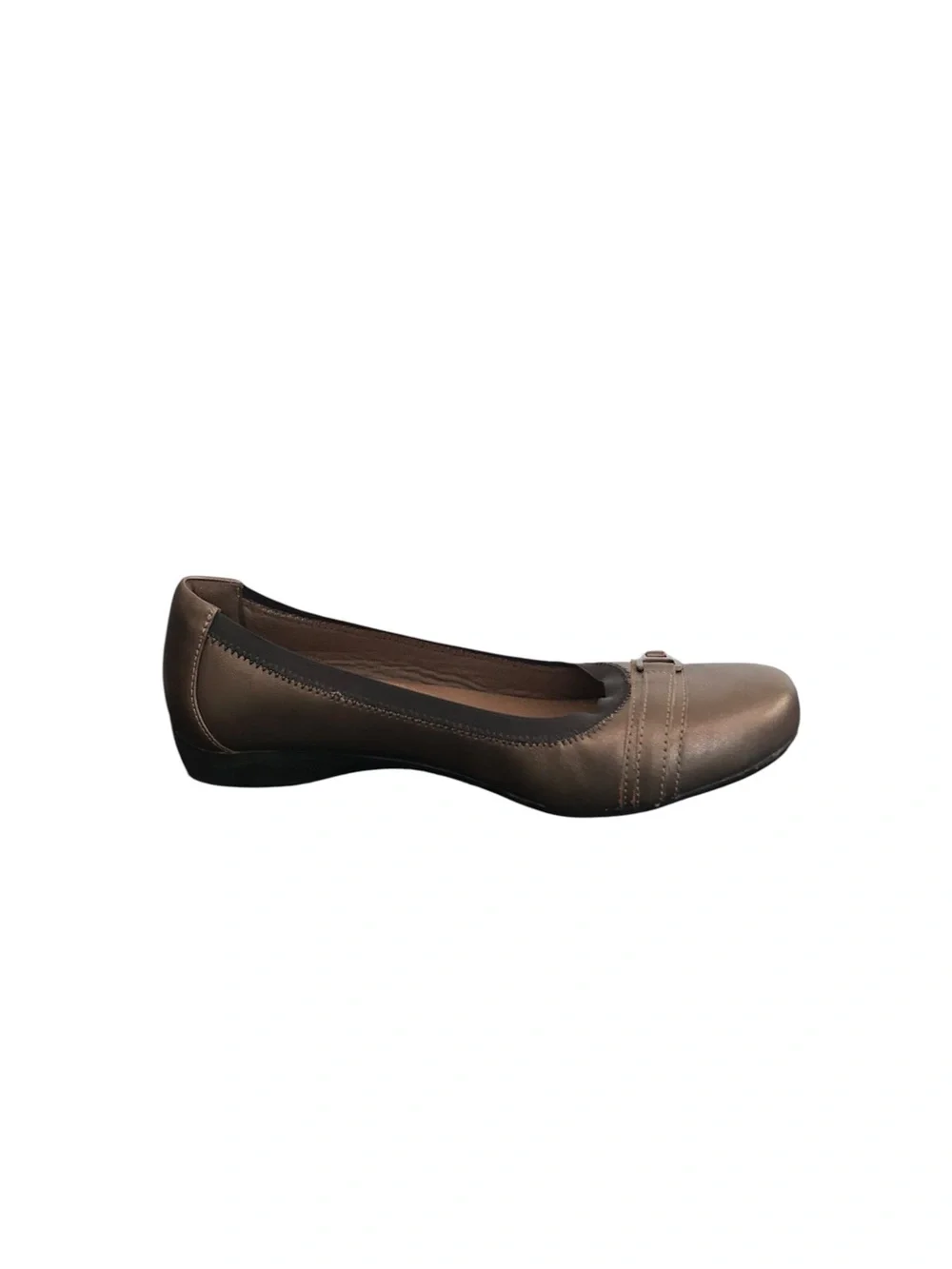 Clarks Womens Cushion Soft Collection Bronze Leather Ballet Flats Size 8.5